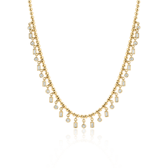 Dangling Multi Shape Bezel Ball Chain