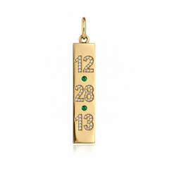 Date Pave Plate Charm