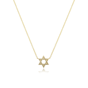 Small Star of David Pave Necklace
