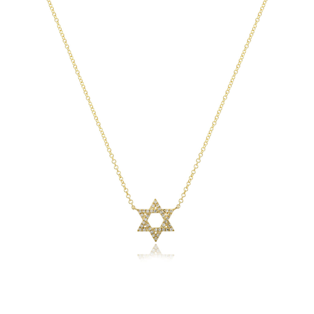 Small Star of David Pave Necklace
