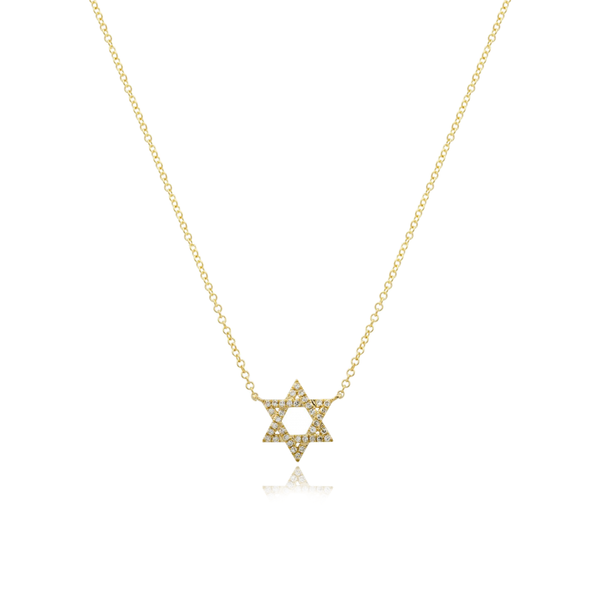 Small Star of David Pave Necklace