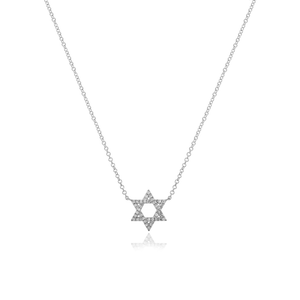 Small Star of David Pave Necklace