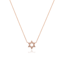 Load image into Gallery viewer, Small Star of David Pave Necklace

