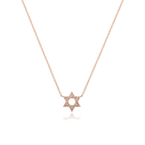 Small Star of David Pave Necklace