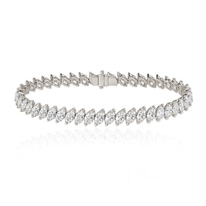 Diagonal Marquise Diamond Tennis Bracelet