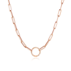 Diamond Clasp Paperclip Necklace