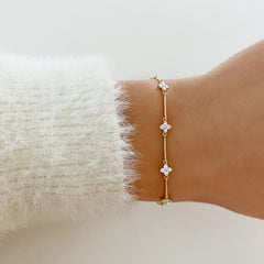 Lab Diamond Flower Bracelet
