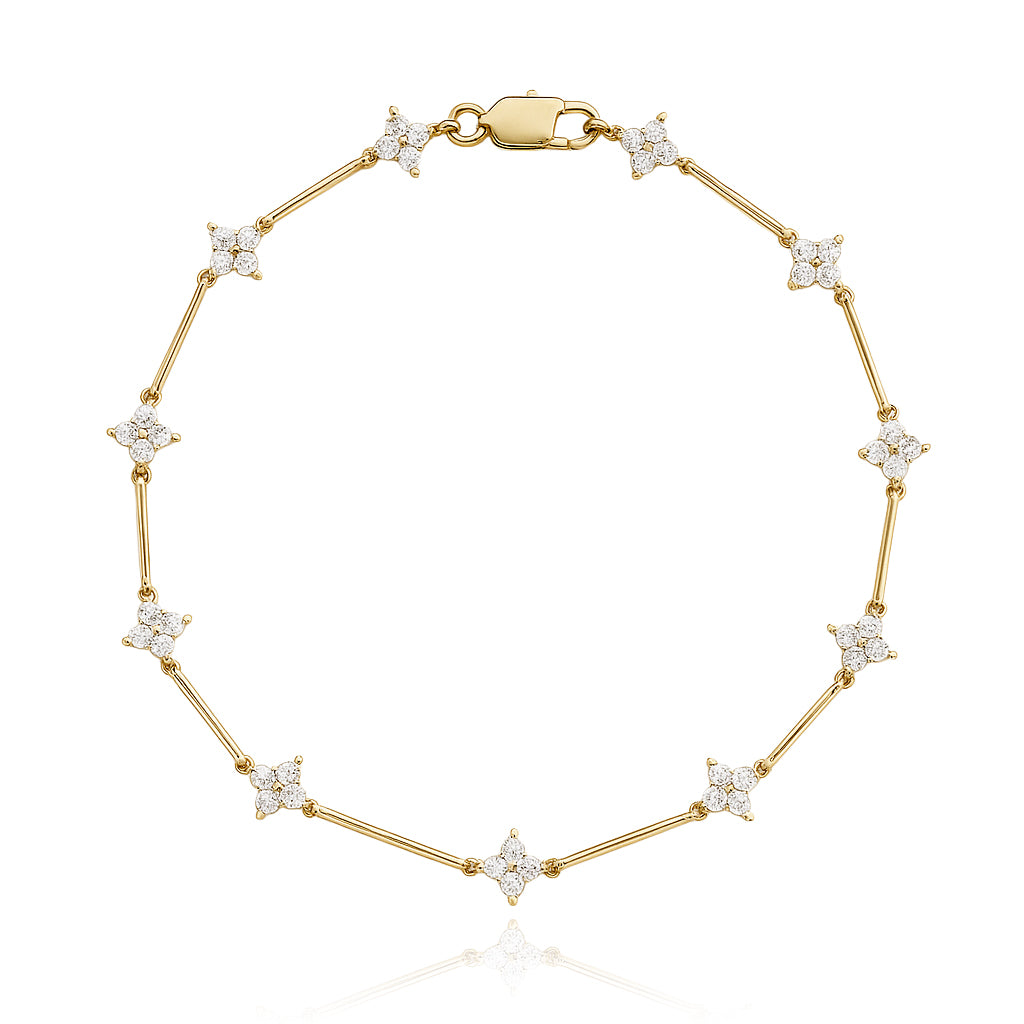 Lab Diamond Flower Bracelet