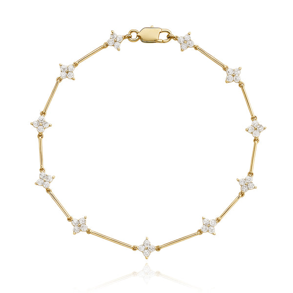 Lab Diamond Flower Bracelet