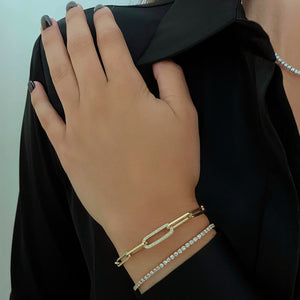Diamond Link Paperclip Bracelet
