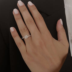 Diamond Pave Band Engagement Ring