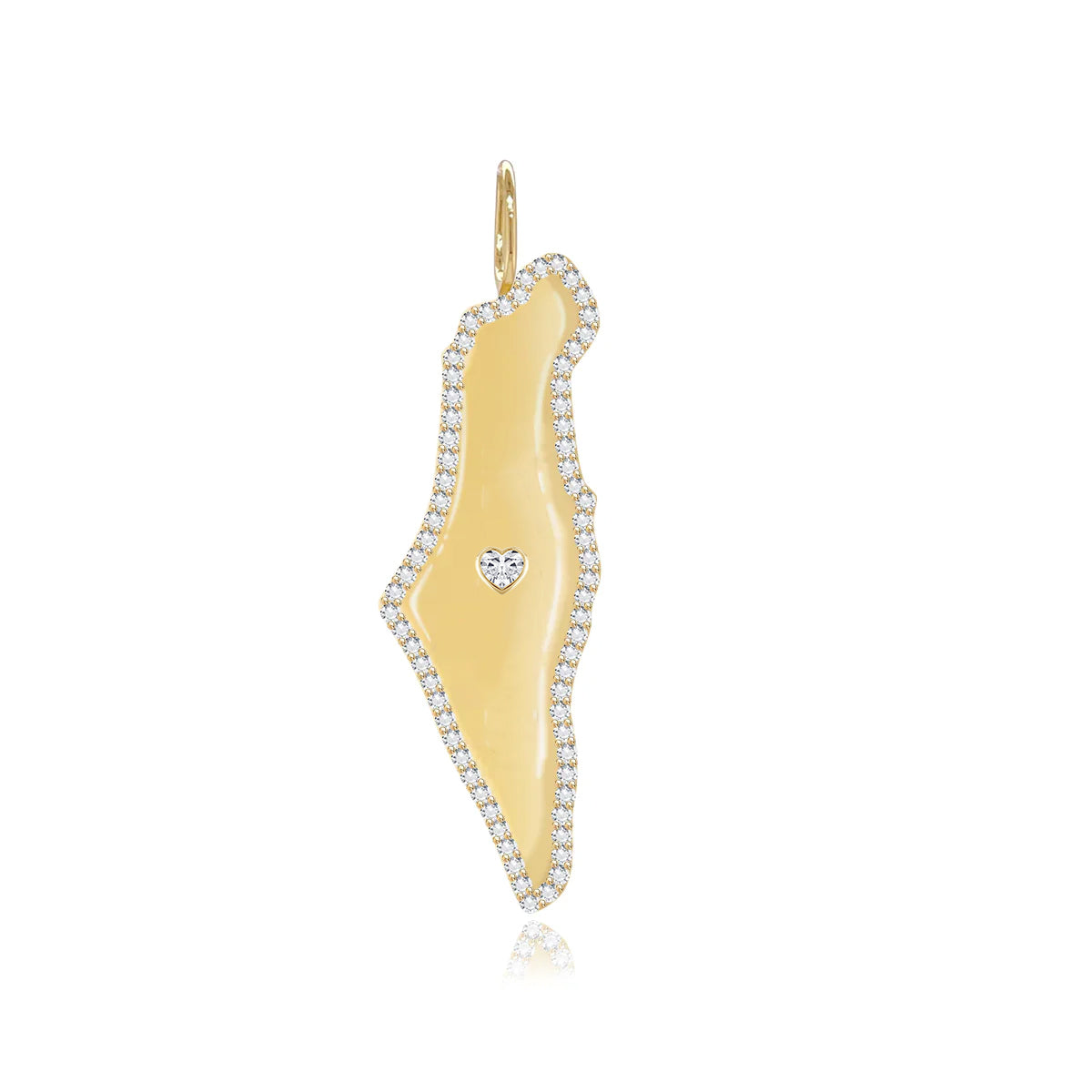 Solitaire Heart Diamond Map of Israel