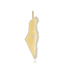 Solitaire Heart Diamond Map of Israel