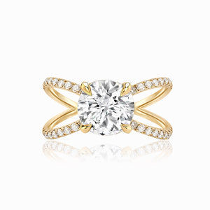 Split Shank Pave Lab Engagement Ring