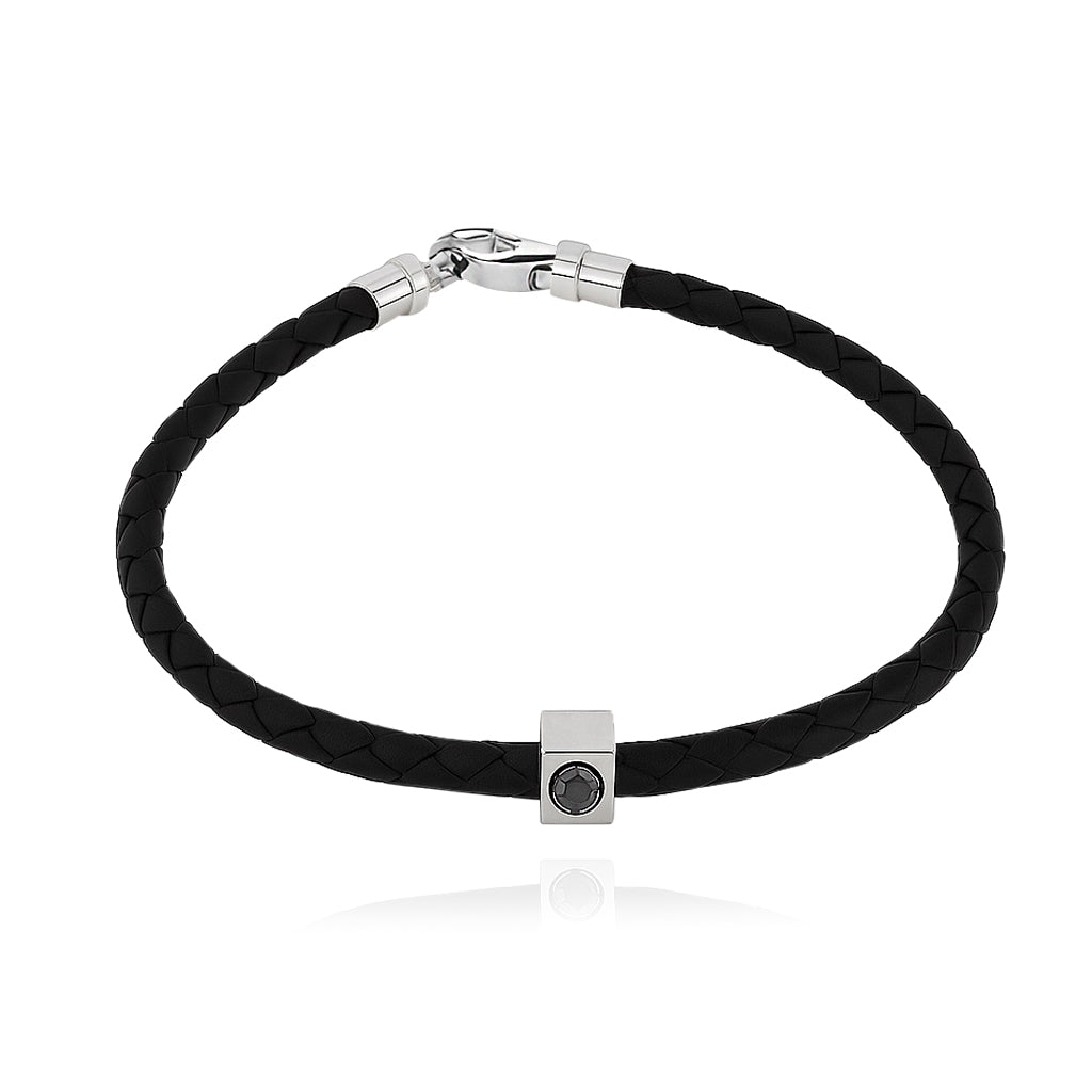 Diamond Screw Leather Bracelet