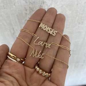 Diamond Name Paperclip Necklace