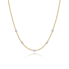 Three Multi Shape Solitaire Diamond Necklace