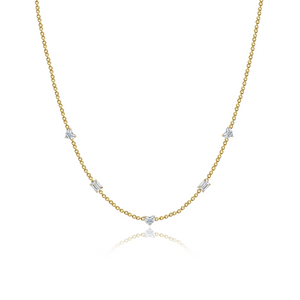 Three Multi Shape Solitaire Diamond Necklace