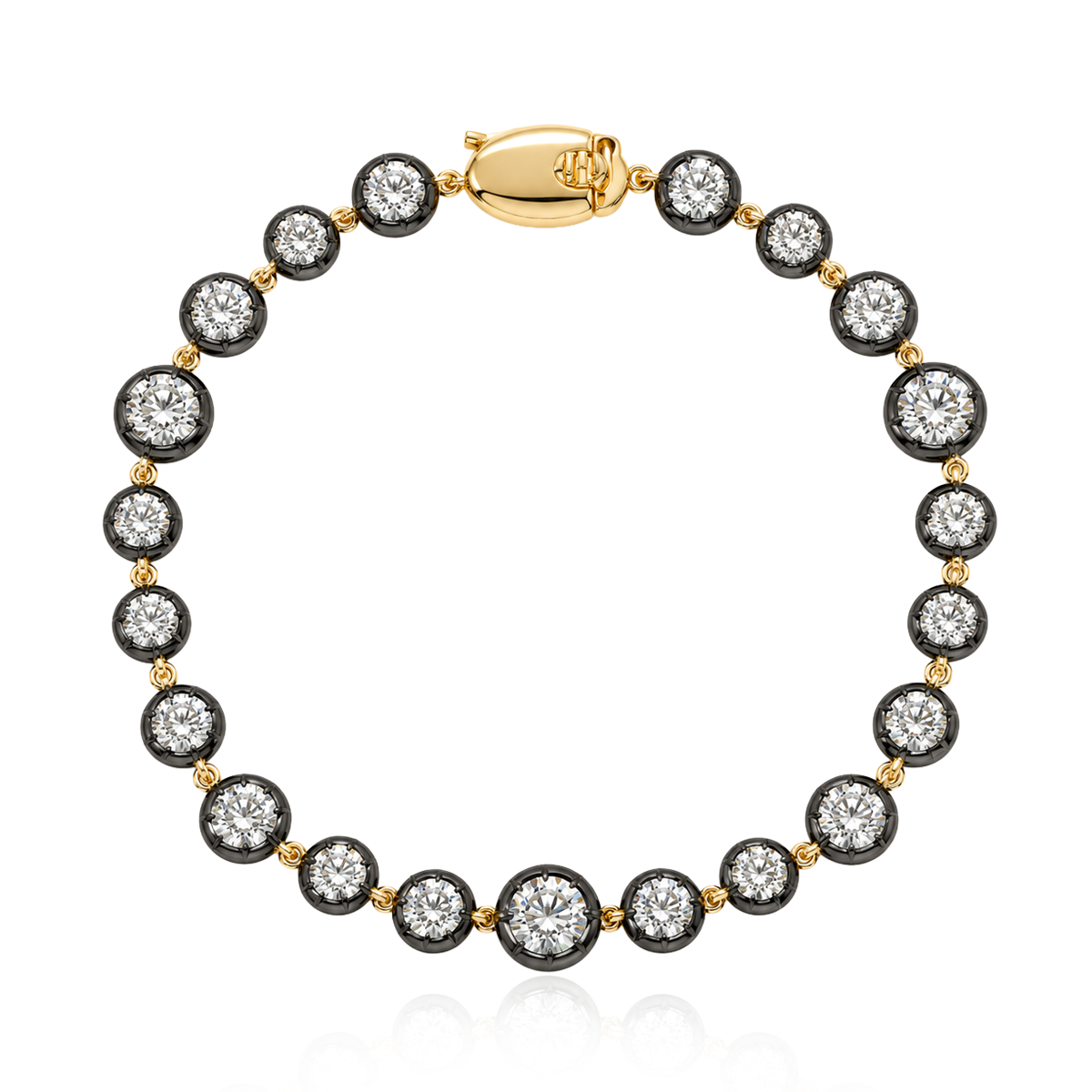 Dimensional Black Rhodium Lab Diamond Tennis Bracelet