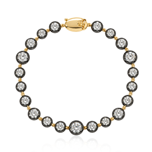 Dimensional Black Rhodium Lab Diamond Tennis Bracelet