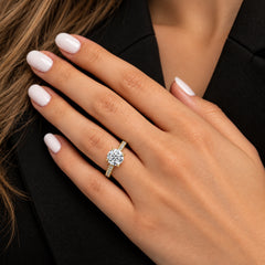 Dome Pave Diamond Engagement Ring