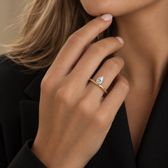 Dome Gold Solitaire Lab Diamond Ring