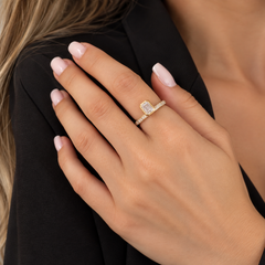 Dome Pave Solitaire Lab Diamond Ring