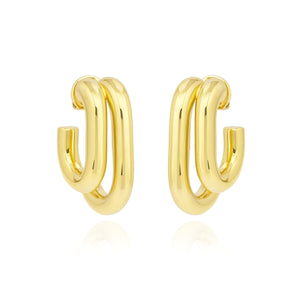 Double Gold Hoops