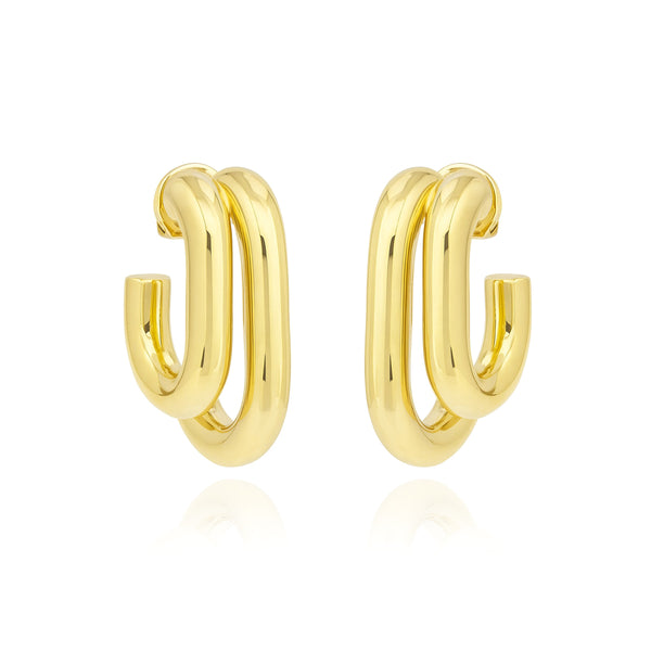Double Gold Hoops