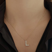 Load image into Gallery viewer, Double Row Pave Initial Necklace

