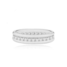 Load image into Gallery viewer, Double Gold and Center Pave Wedding Band
