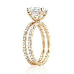Double Pave Band Lab Engagement Ring