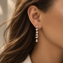 Downdrop Multi Shape Lab Diamond Earrings