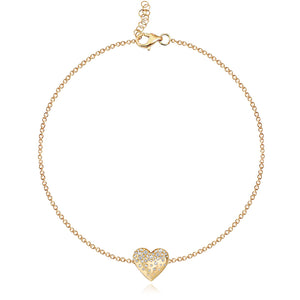 Dripping Gemstone Heart Chain Bracelet