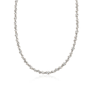 Duet Pear & Round Diamond Necklace