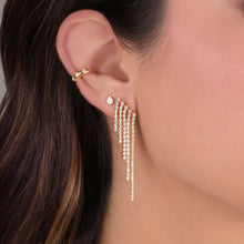 Load image into Gallery viewer, Five Line Cascade Diamond Bezel Drop Earrings
