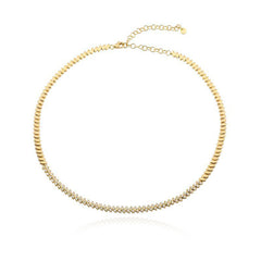 Marquise Illusion Tilted Pave Golden Necklace