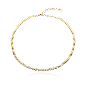 Marquise Ilusion Tilted Pave Golden Necklace