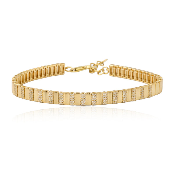 Golden Rectangle Spaced Pave Bracelet