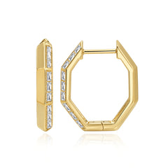 Geometric Baguette Gold Hoop
