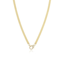 Load image into Gallery viewer, Gold Mesh Chain Diamond Clasp Necklace

