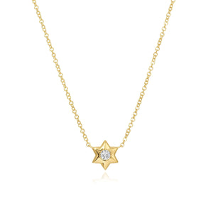 Center Diamond Star of David Necklace
