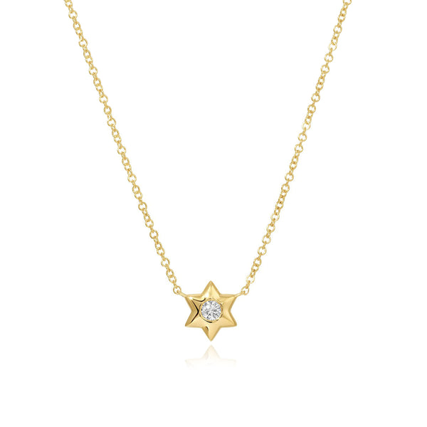 Center Diamond Star of David Necklace