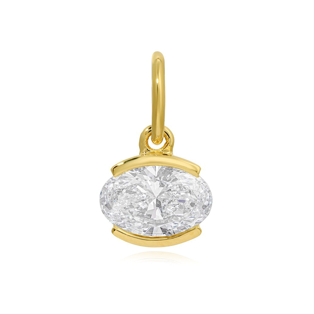 Half Bezel Lab Diamond Charm