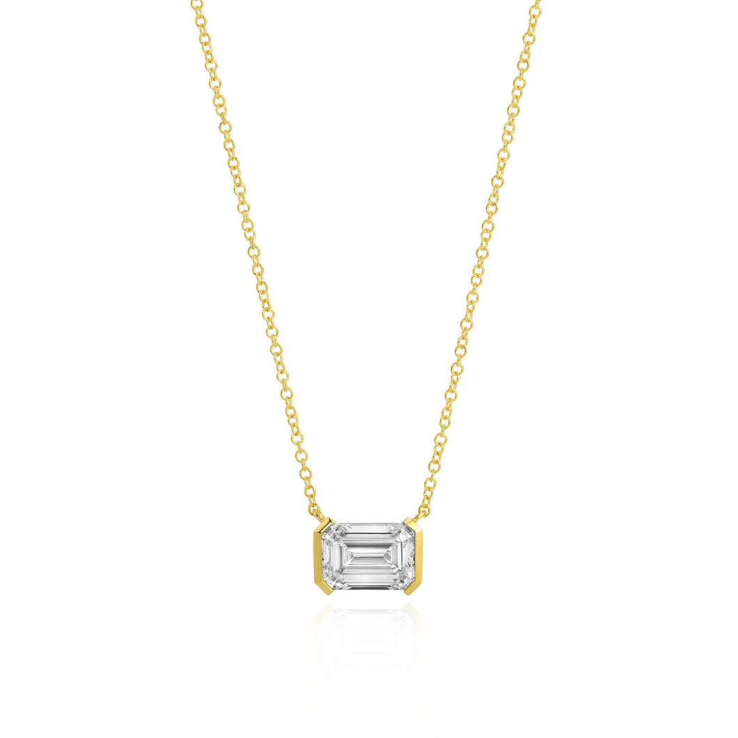Half Bezel Lab Diamond Necklace