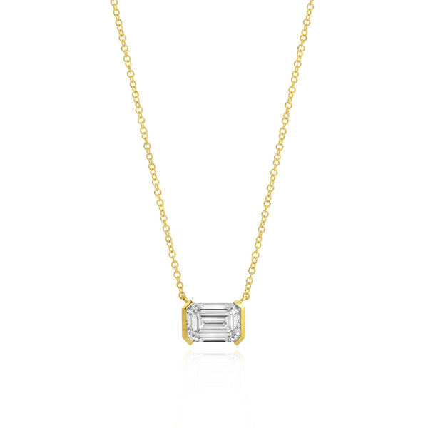 Half Bezel Lab Diamond Necklace