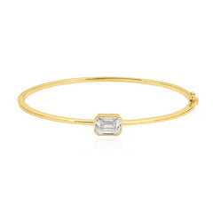 Solitaire Lab Diamond Gold Bangle