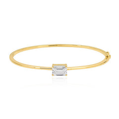 Solitaire Lab Diamond Gold Bangle