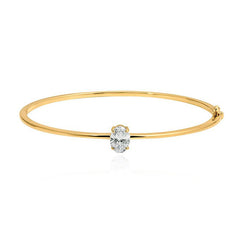Solitaire Lab Diamond Gold Bangle