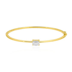 Solitaire Lab Diamond Gold Bangle